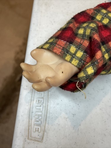 2 1950s Rushton Rubber Face Stuffed Hobo Cigar Dolls Red Blond Hair Good Cond