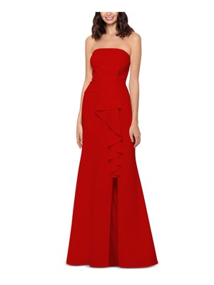

BETSY - ADAM Женское красное длинное вечернее платье без рукавов + расклешенное платье, Красный