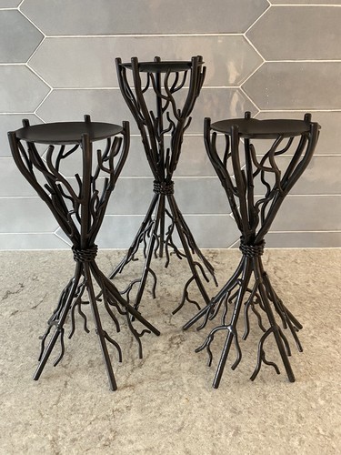 S (set Of 3) Metal Branches Twigs &  Sticks Design Vintage