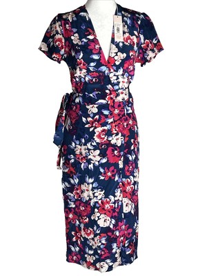Yumi Kim Caught in the Midi 100% Silk Wrap Dress US Size X Small Garden Paradise