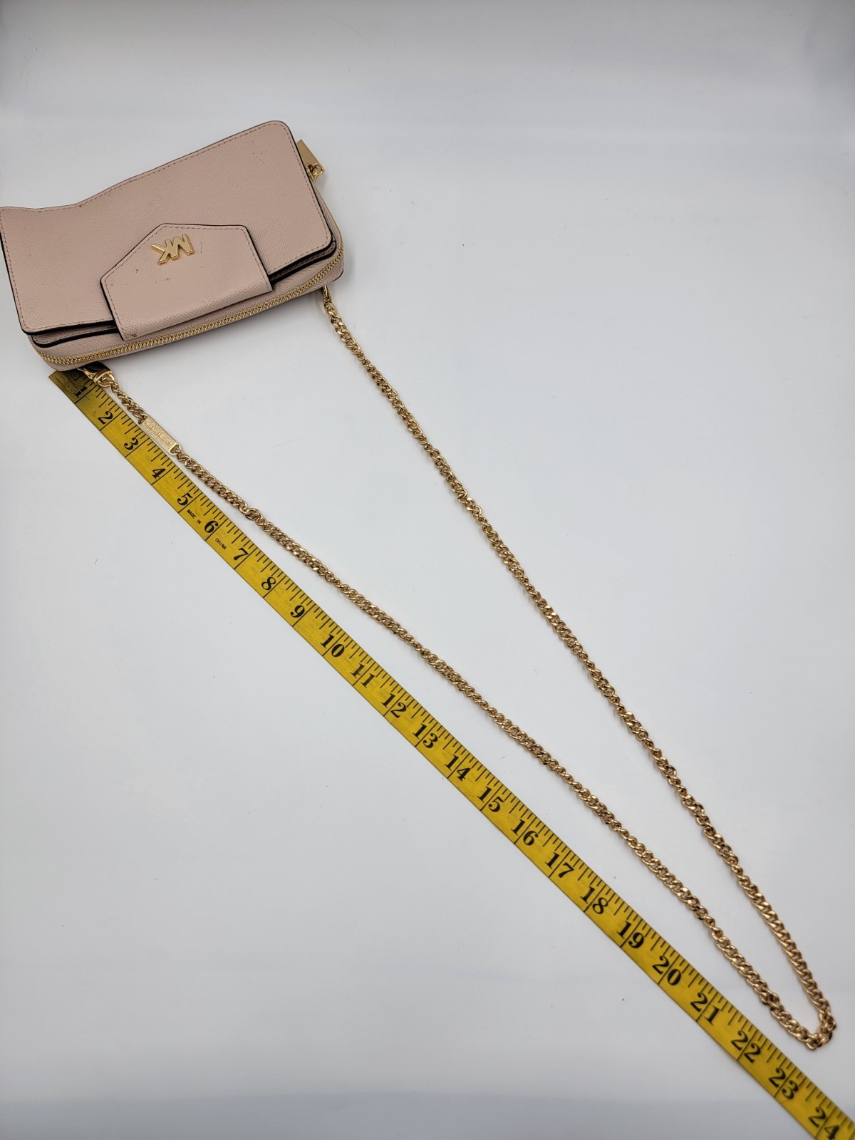 Michael Kors Convertible Leather Small Wallet On A Chain Women's Pink Zip Around - Picture 4 of 13