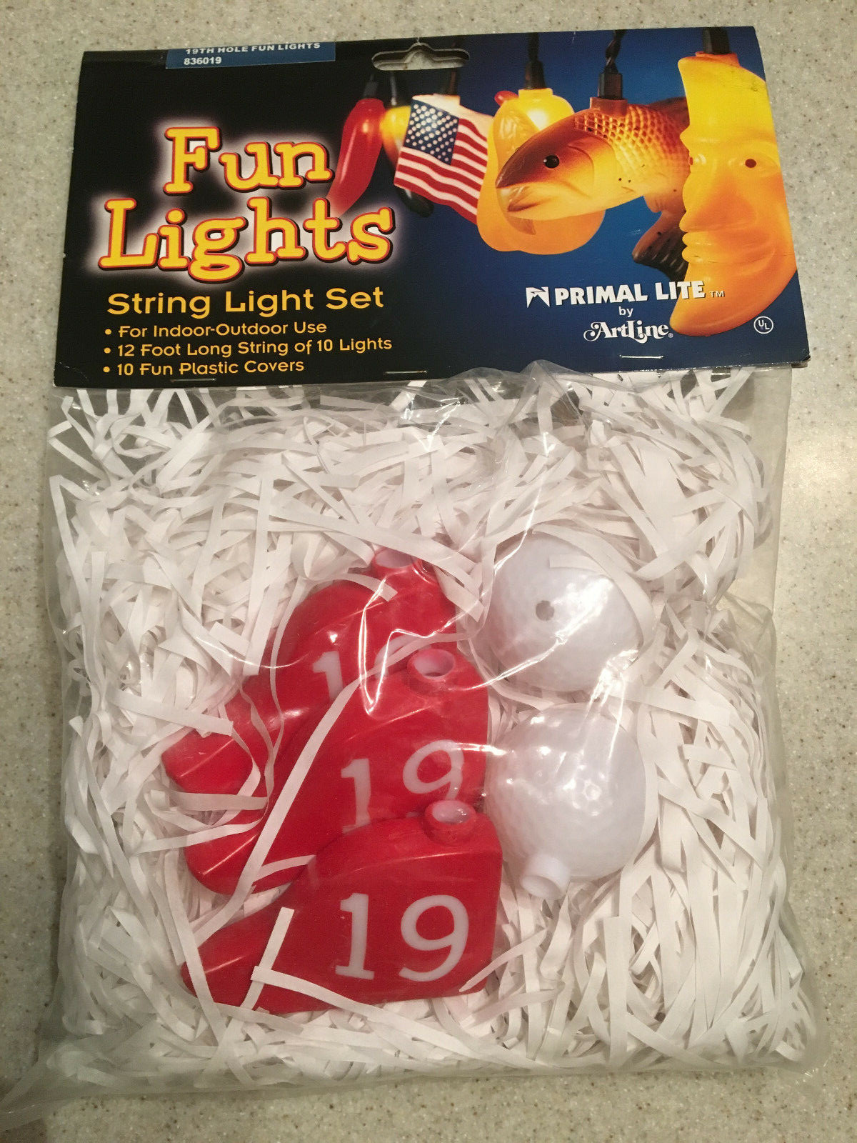 Primal Lite by Artline 19th Hole Fun Lights 12 Ft Long String Light Set - 2 Sets