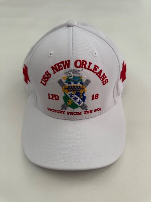USS New Orleans LPD 18 The Corps United States White Baseball Cap Hat One Size
