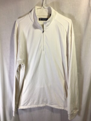 Oxford Golf Super Dry White Large 1/4 Zip Poly Blend Activewear Golf Jacket J4