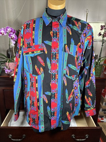 Ameri VINTAGE - Tシャツ＊roku 6 Vtg 90s Wrangler Cowboy Cut Brushpopper Rainbow Southwestern