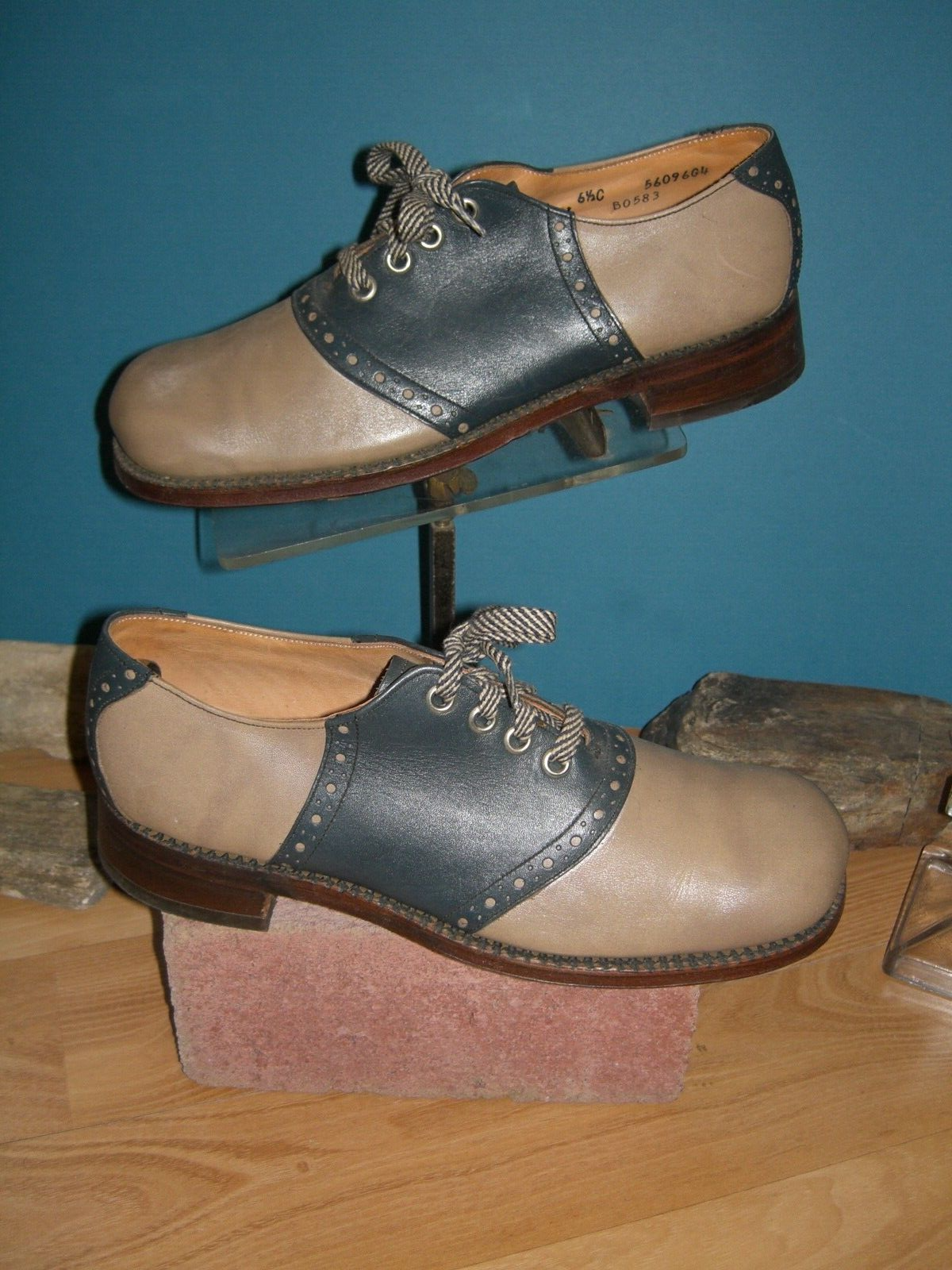 Vintage 1970s Blue/beige Saddle Shoes US mens 6 1/2 C / wms Vintage 1970s Blue/beige Saddle Shoes US mens 6 1/2 C / wms