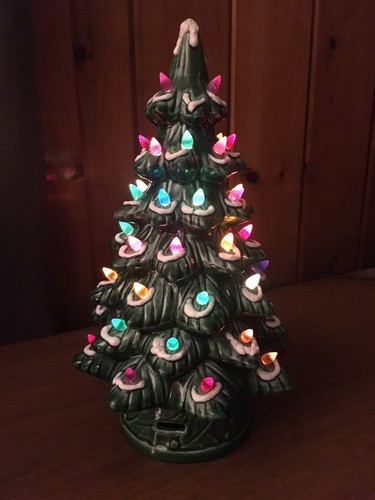 Vintage Lighted Ceramic Chrsitmas Tree 16”