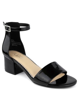 SUGAR Женские черные босоножки с открытым носком на блочном каблуке из махелена с регулируемой длиной 8,5 М