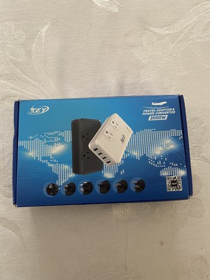 KEY power 2000watt travel power adapter. 6 ADAPTERS, UK,AU,IT,US,IN