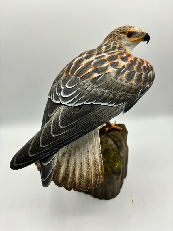 Ferruginous Hawk Original Wood Carving