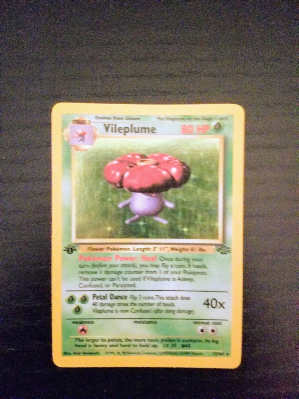 Ultra Rare 1st Edition Vileplume Holographic Pokemon Card Ultra Rare 1st Edition Vileplume Holographic Pokemon Card