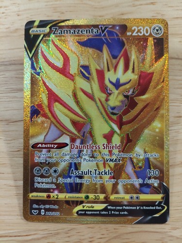 Zamazenta V 212/202 Sword & Shield NM Full Art Gold Secret