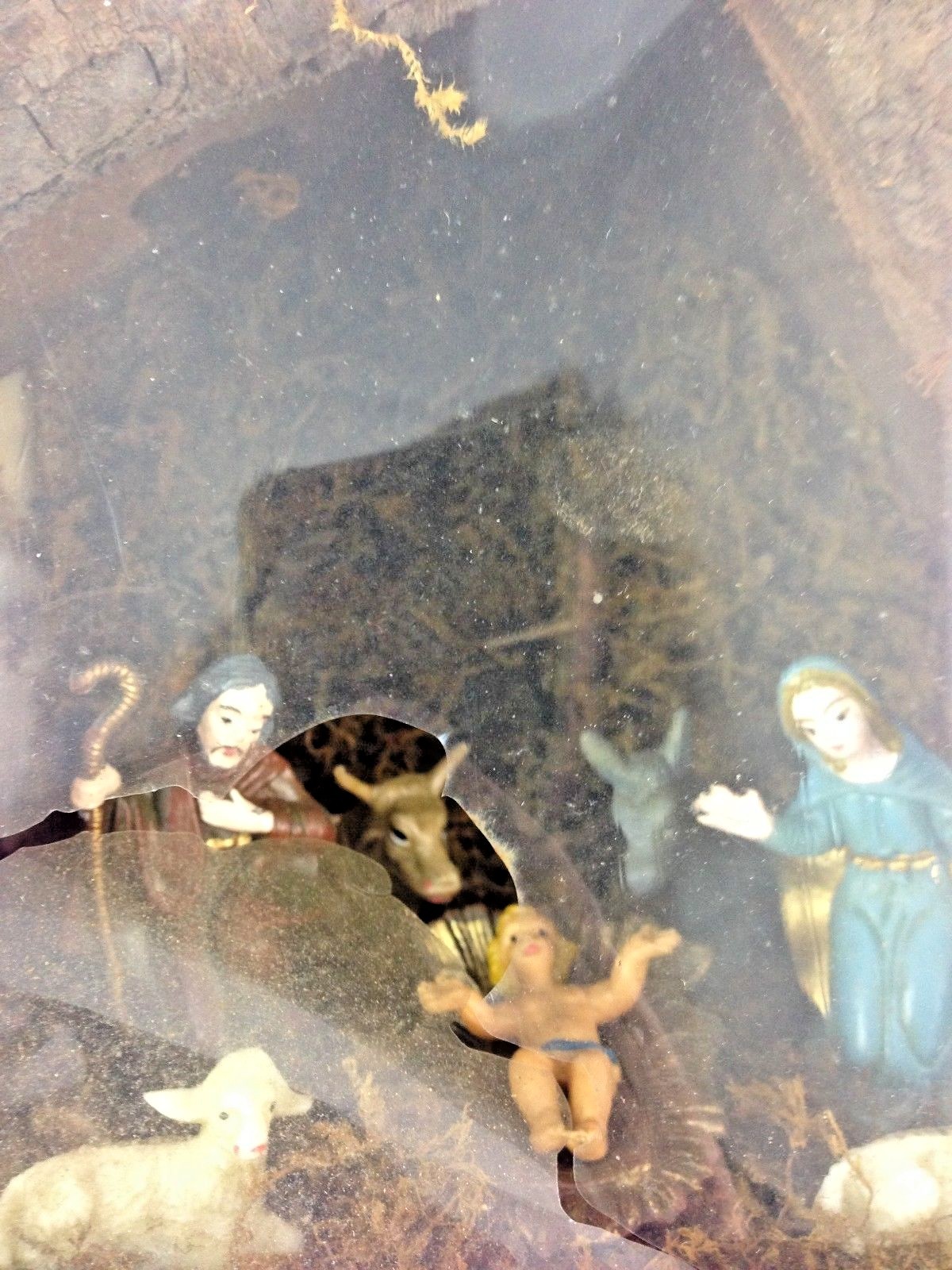 Vintage Kresge Nativity Set Hand Painted Child Friendly Plastic Molded NOS