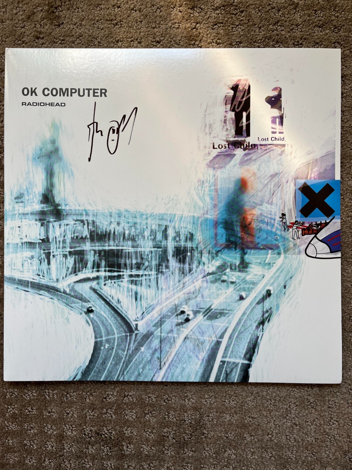 THOM YORKE SIGNED RADIOHEAD VINYL OK COMPUTER AUTOGRAPH