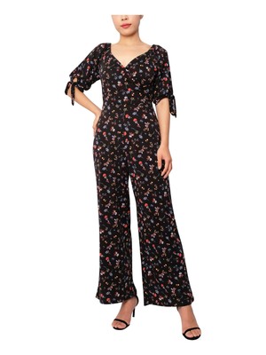 

DEREK HEART Женский черный комбинезон с широкими штанинами и вырезом на пуговицах для вечеринок для юниоров