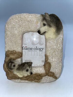 NEW Vtg 3D Frameology Frame for 3''x2'' Photo-Whole Frame 5.5''x4.5'' Wolf & Pups