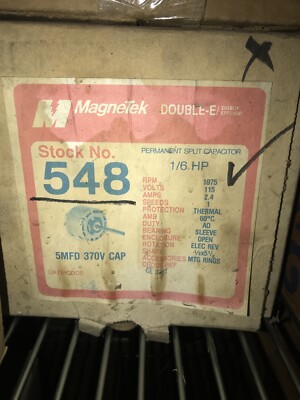 MagneTek Universal Electric Stock# 548 Motor 1/6HP - 115V - 1075RPM GE 3251