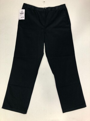 NWT LL Bean Women's Black Twill Pants 16 Regular Classic Fit 100% Cotton