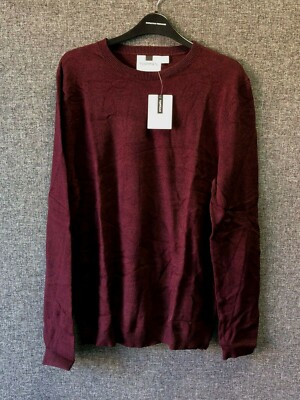 Topman Burgundy Crew Neck Jumper Large TD019 FF 10