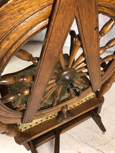 antique rocking chair skillfully made from a spinning wheel SEE ALL PICTURES