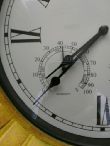Vintage Baitu 9168 Sunflower Wall Clock Humidity & Temperature WORKS