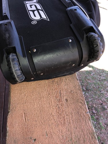 Rawlings Black White Rolling Baseball Softball Catchers Gear Bat Bag