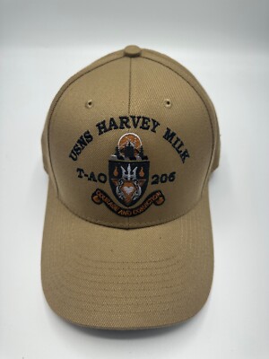 The Corps USNS Harvey Milk T-AO 206 Logo Beige Baseball Cap Hat One Size