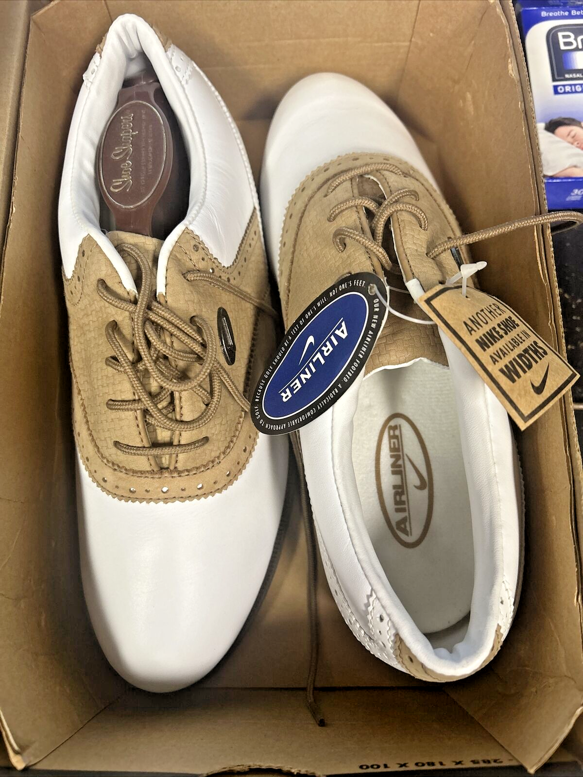 Nike AirLiner Women's Golf Shoes Saddle White/Dark Bone Size Nike AirLiner Women's Golf Shoes Saddle White/Dark Bone Size