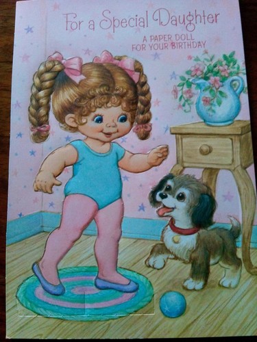 Lot of 4 Vintage NEW Unpunched Paper Doll For a Special Daughter Birthday Cards