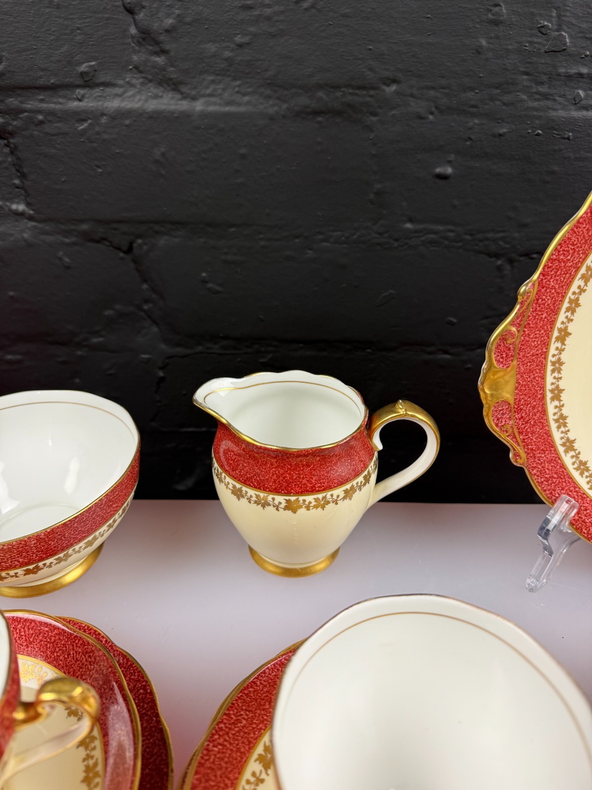 Vintage Roslyn 9224 Tea Trios Cups Saucers Plates Jug Sugar Cake Set 21 Items