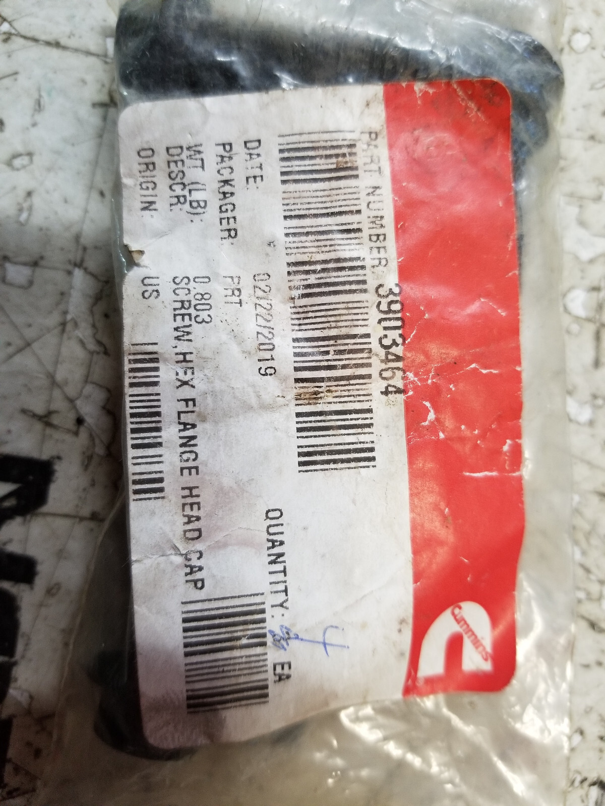 CUMMINS 3903464 STARTER MOUNTING BOLTS 6.7 LOT OF 4PC AS SHOWN - Picture 2 of 3