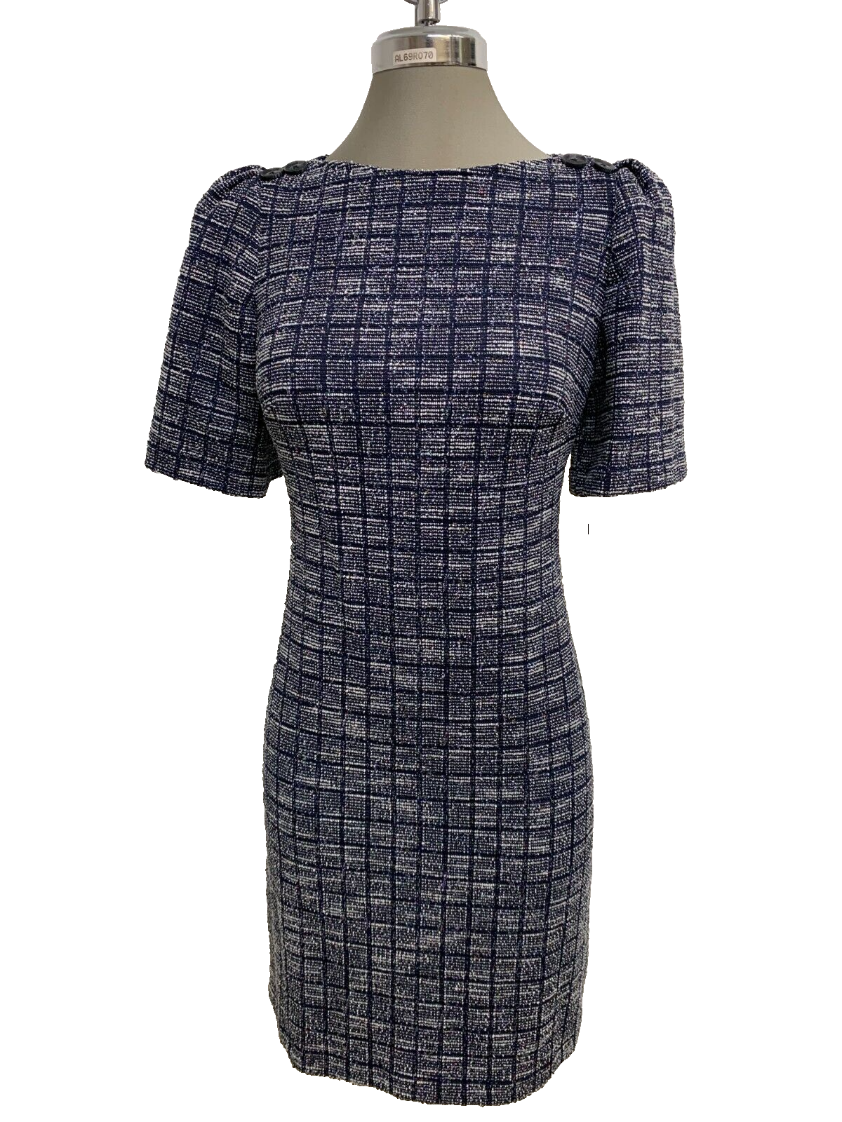 Платье прямого кроя Calvin Klein Modern TWIGLIGHT из темно-синей твидовой ткани, размер 2, 4