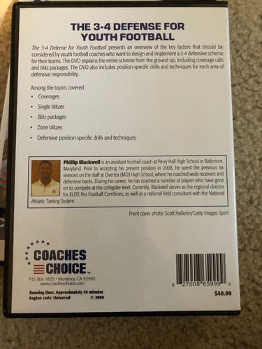 Coaches Choice DVD  The 3-4 Defense For Youth Football