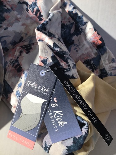 Flutter & Kick Skinny Ankle Full Panel Maternity Jeans Floral  Sz. 10 12 14 NWT!