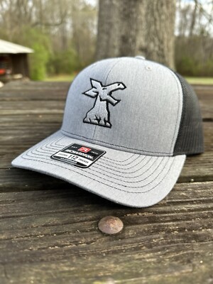 Richardson 112 hat.Timberjack Logging Equipment.John Deere.Heather Grey-black