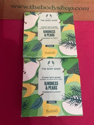 2XTHE BODY SHOP Kindness & Pears Bath Bombs - VEGAN - HTF!!! *RARE* US SELLER