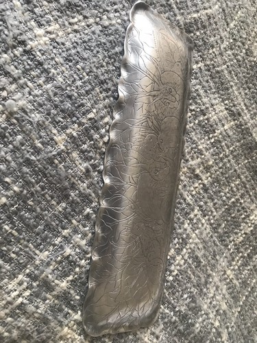 Long VTG Pewter Serving Dish Tray Platter ARTHUR COURT Easter Bunny Rabbit 1986