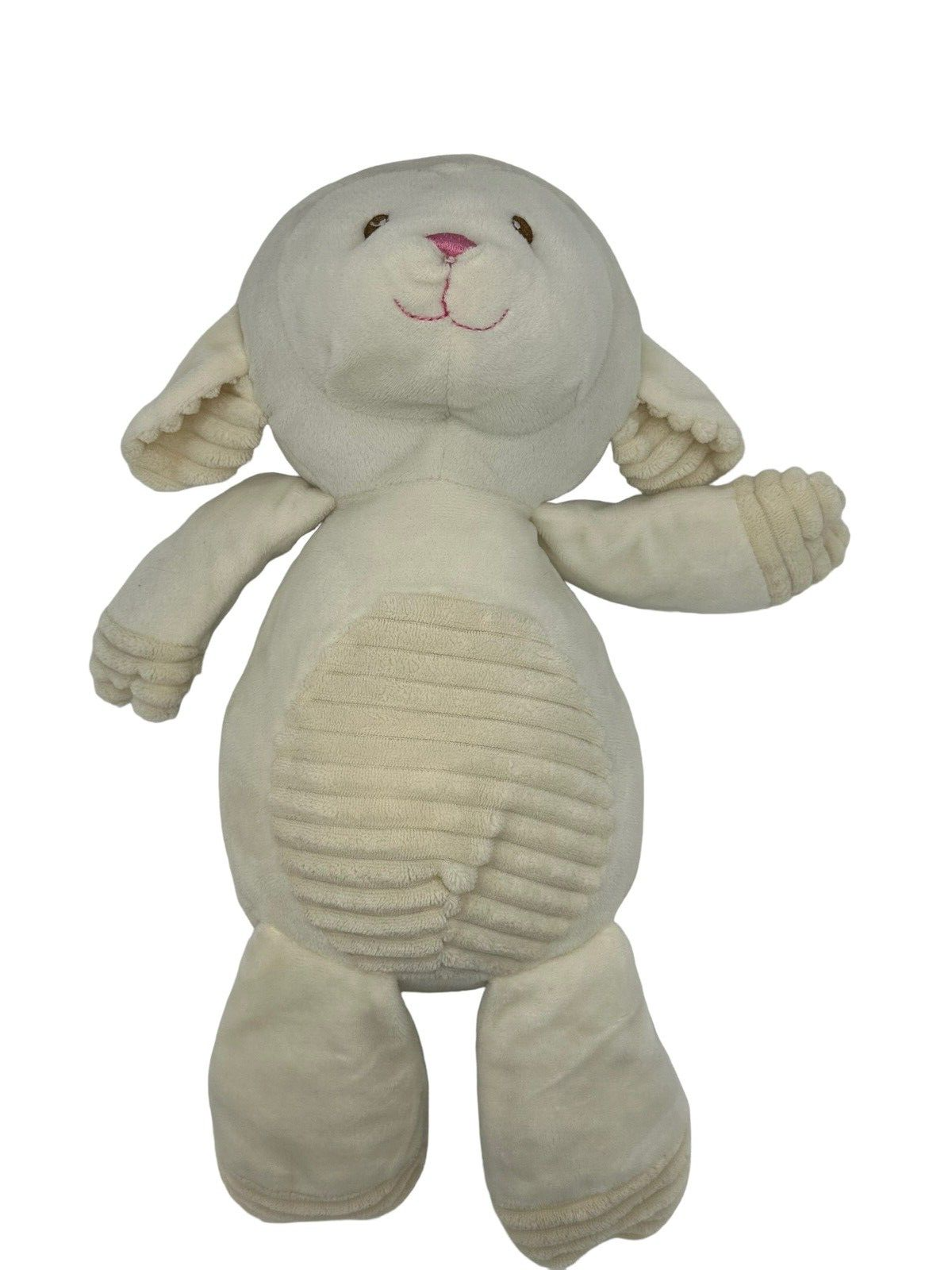 Kellytoy Lamb Rattle 19" Soft Plush Chenille Texture Cream L