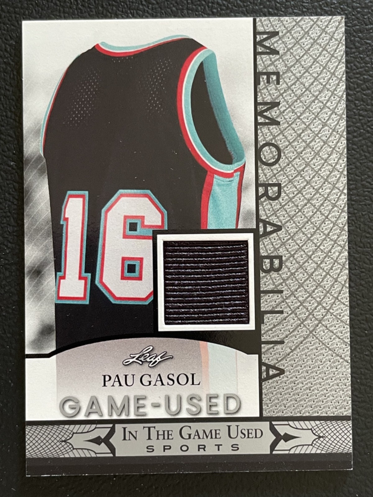 2024 Leaf In The Game Used Memorabilia Silver Pau Gasol Jersey