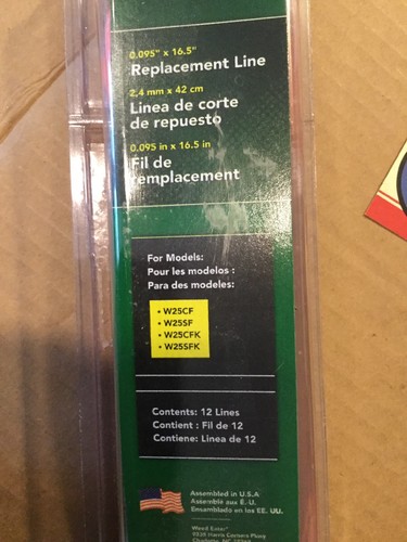Weed Eater 581681001 Replacement Trimmer Line, 0.095” x 16.5” New