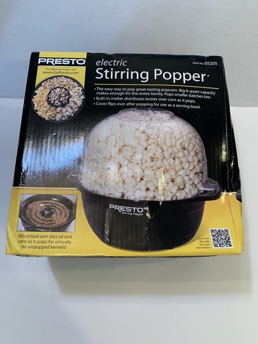 Presto Electric Stirring Popper Popcorn 05205 6 Quart New in