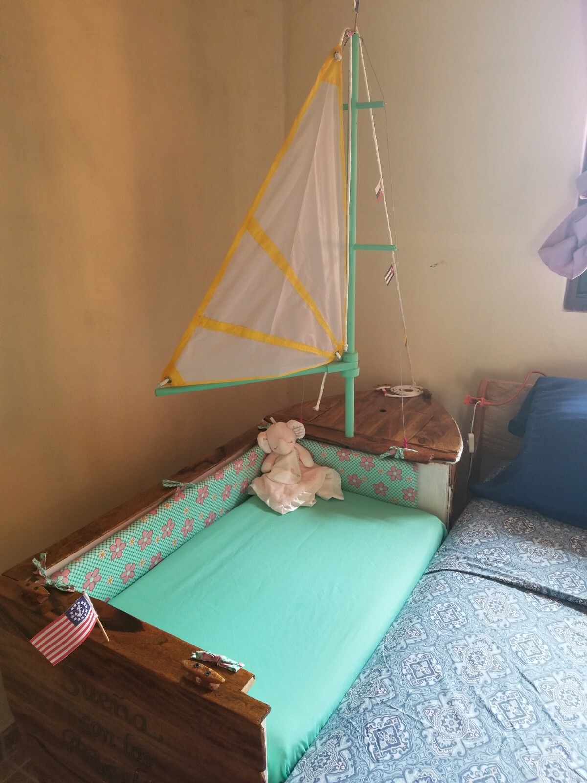 Handmade Sailboat Baby Crib