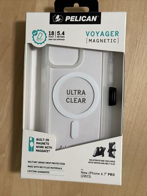 Pelican Voyager Apple iPhone 15 Pro Max MagSafe Compatible Case w Holster Clear