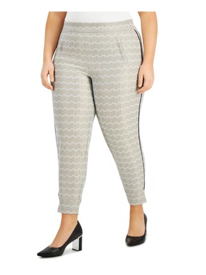 

ANNE KLEIN Женские белые джоггеры с карманами и прямыми брюками плюс, Белый, 10819750