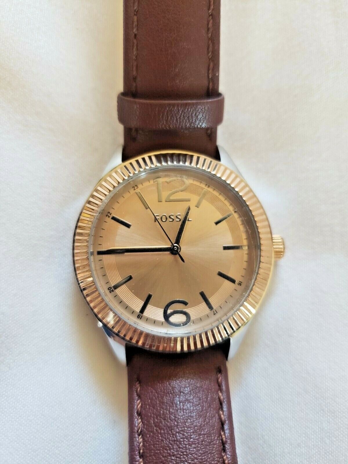 digital watch with leather band