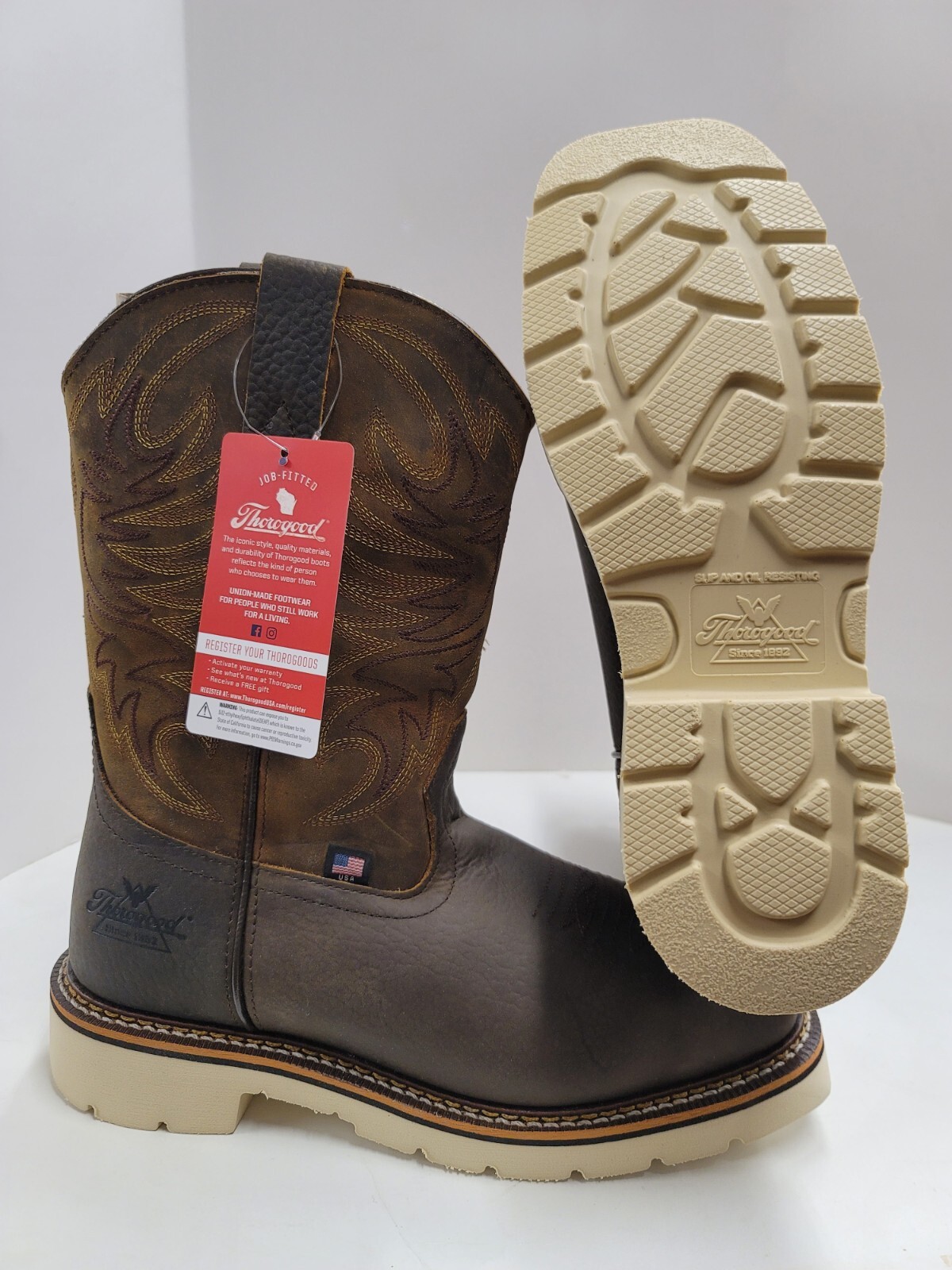 Pre-owned Thorogood 11"  Waterproof Soft Toe Pull On Boot 814-4332 Crazyhorse Made In Usa