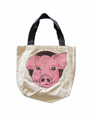 VINTAGE 1979 Canvas Pig Tote New