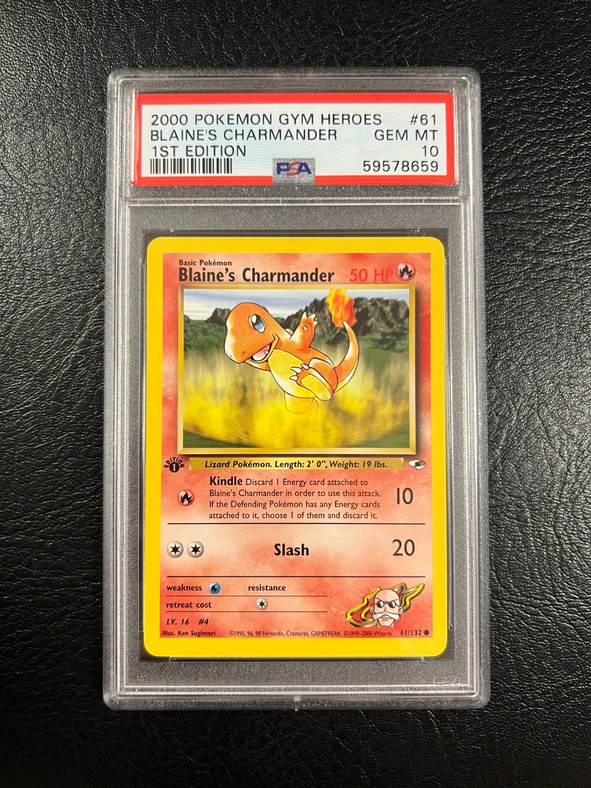 Pokemon Gym Heroes #61 - Blaine's Charmander - GEM Mint