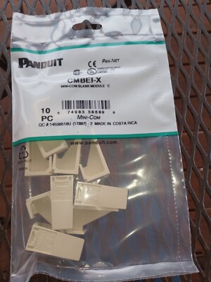 PANDUIT Blank Mini-Com Inserts CMBEI-X, Ivory, Quantity 30; New