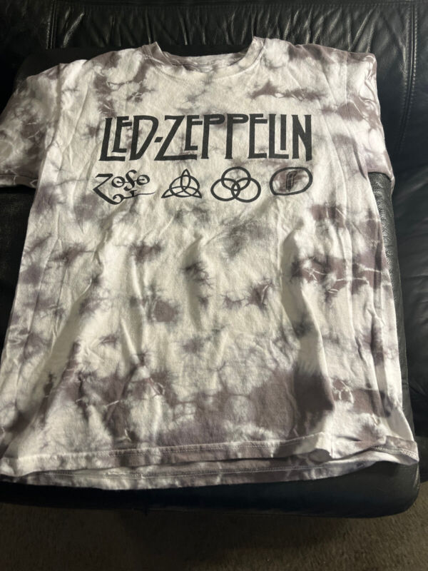 Led Zeppelin Zofo lp cover art tie dye t shirt S white gray jimmy page